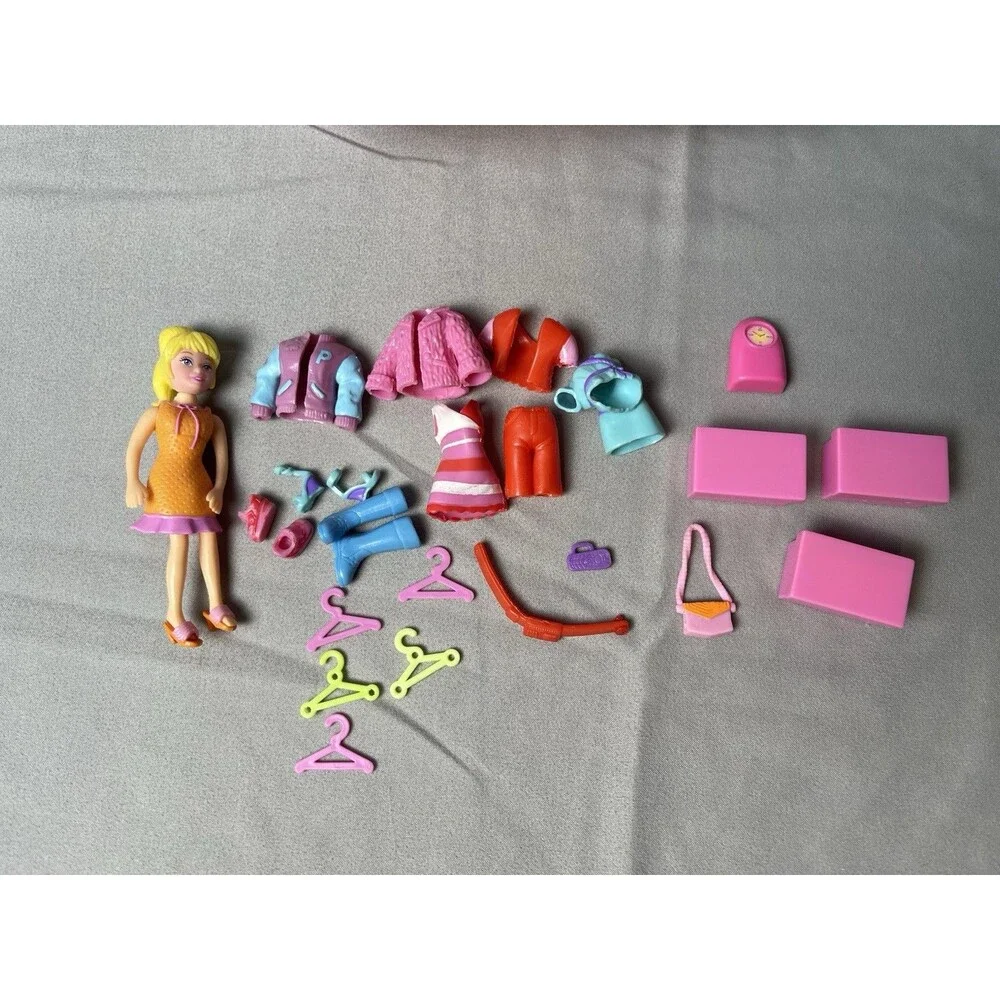 VTG 2000 Polly Pocket Polly Fashion Carrying Case/ Purse W/Original Accessories